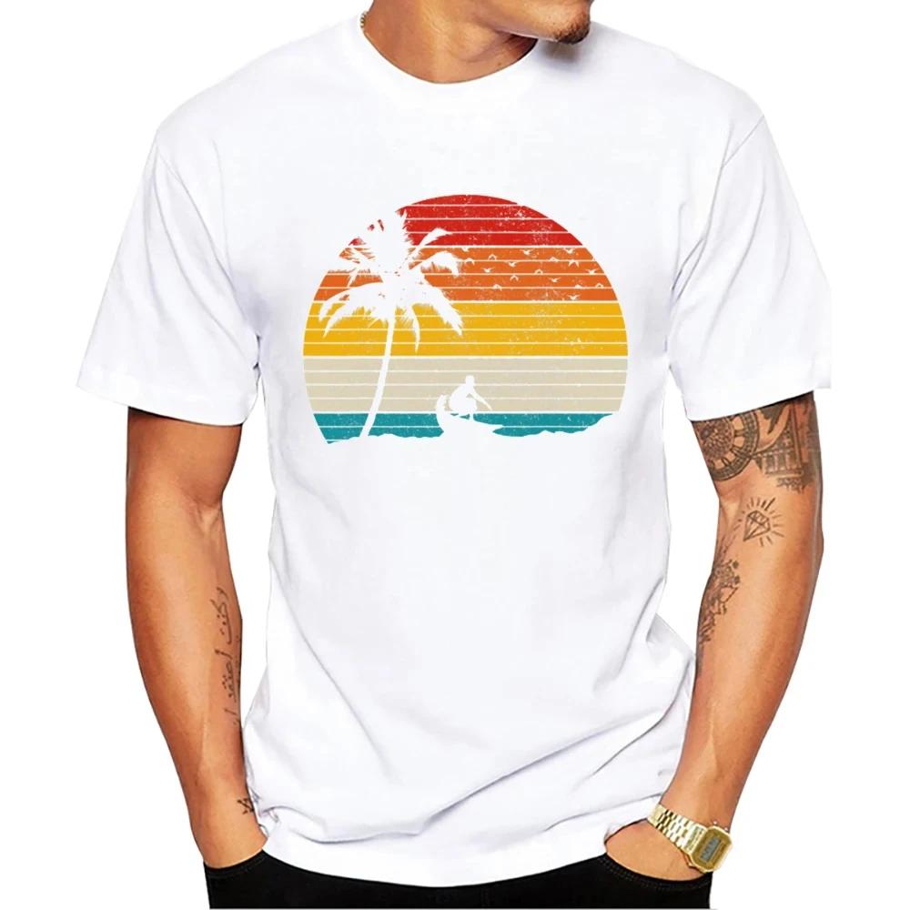 TEEHUB Casual Tees Hipster Beach Surf Men T-Shirts Boy Retro Car Print Short Sleeve T-Shirt Sport Tops Fashion Streetwear
