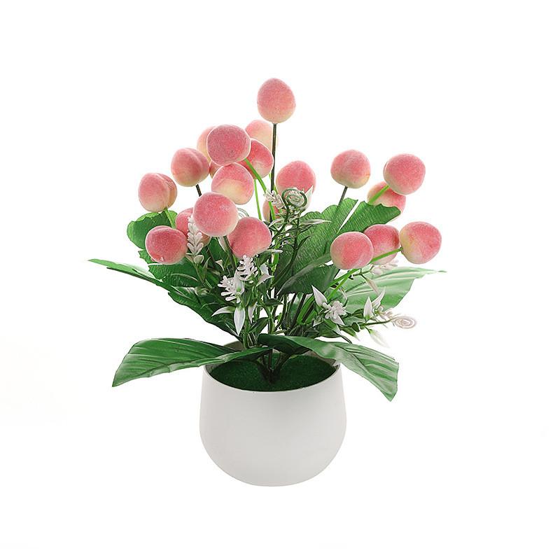 Strawberry Simulate Apple Orange Peach Pomegranate Fruit Tree Potted Plants