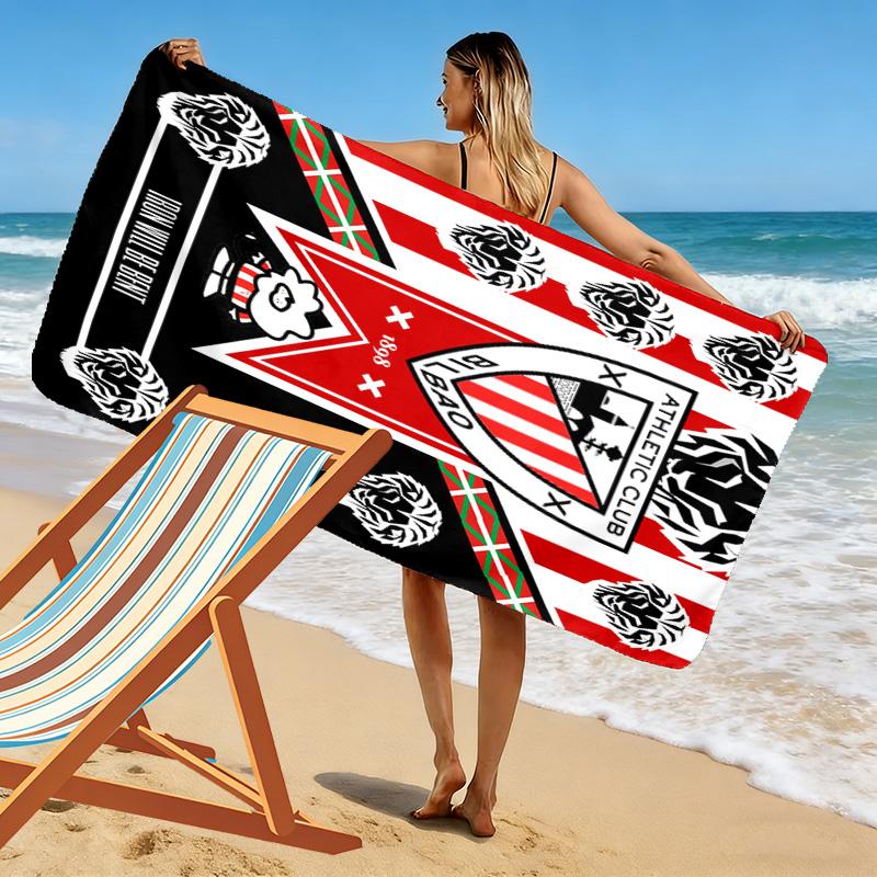 Athletic Bilbao Print Beach Towel, Large Soft Quick Dry Towel for Beach Camping Swimming
