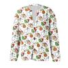 Women's Fashion Christmas Printed Long Sleeve Knitted Cardigan Button Down Jacket