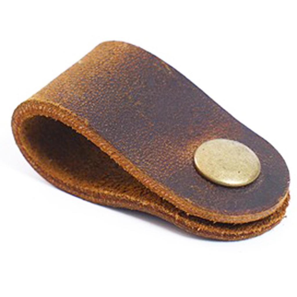 Top Layer Cowhide Headphone Cable Winder - Genuine Leather Storage Clip