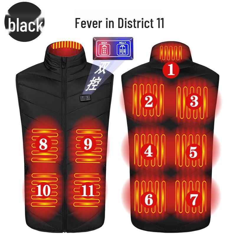 Unisex Smart Heated Vest with Temperature Control - Winter Warmth, Cotton, Plus Size