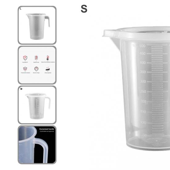 500ml/1000ml/2000ml Useful Lid Design Practical Measuring Glass Wear-resistant Food Grade Measuring Jug