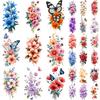 9pcs Floral Temporary Tattoo Disposable Temporary Flower Tattoo Stickers Women Girl Body Arm Art Cosplay Party Colorful Tattoo