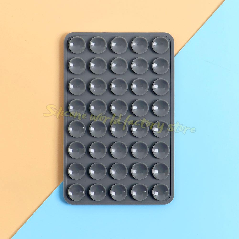 Silicone World Double-sided Silicone Suction Pad For Mobile Phone Fixed Pad Suction Cup Wall Stand Square Anti-Slip Back Sticker