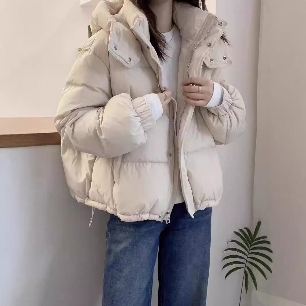 

Пуховий бавовняний одяг жіночий короткий зимовий новий вільний з капюшоном зимовий одяг-хліб 3XL