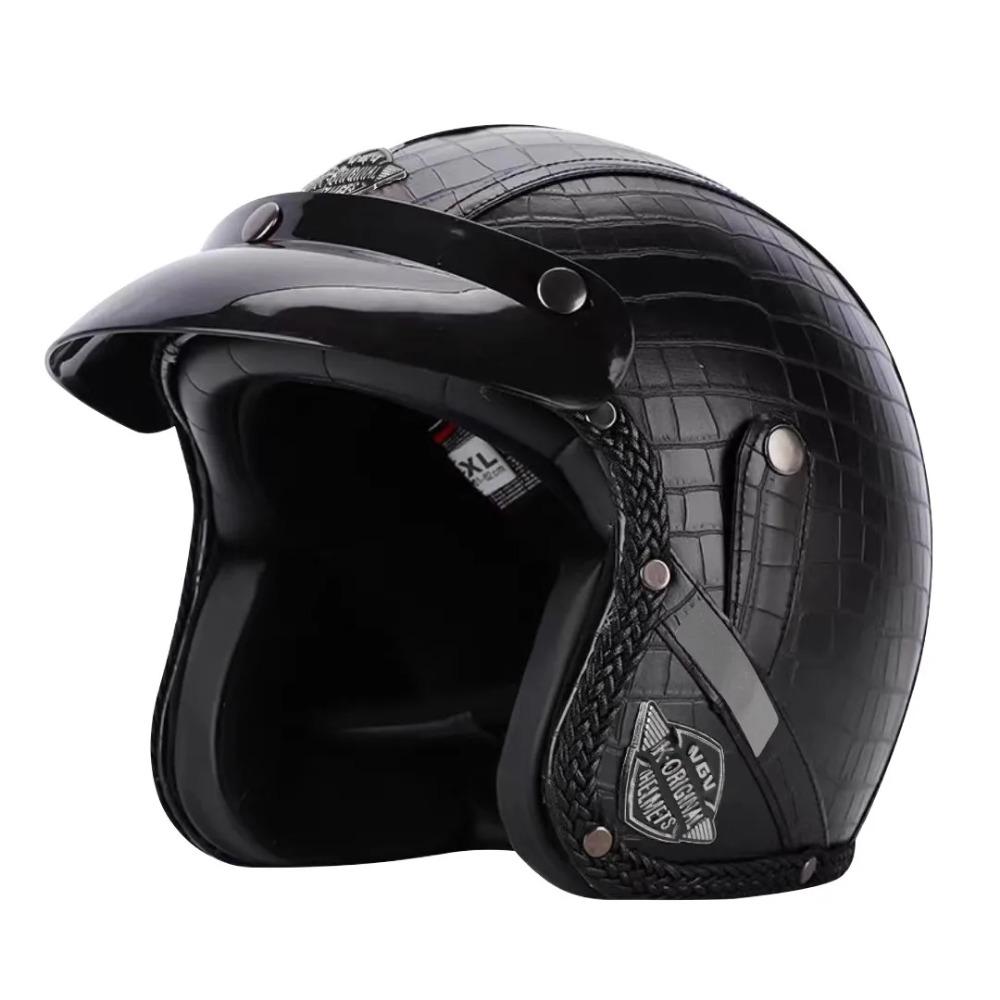 Vintage Semi Open Motorcycle Helmet Motocross Motorcycle Accessories 3/4 Motorcycle Helmet Open Face Men Women Cycling Goggles