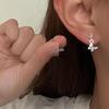 Women's Luxury Textured Metal Hoop Earrings - Versatile Niche Design