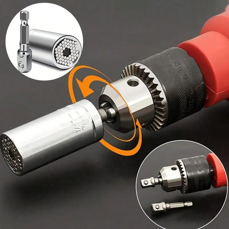 Universal socket wrench set 7-19mm multifunctional universal electric socket tool quick ratchet wrench with 3/8 connecting rod.