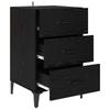 Nightstand Black Oak Effect 40 x 40.5 x 66 cm Engineered Wood