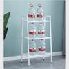 G-H 4-Tier Metal Wrought Iron Floor Rack Nordic Style Display Rack For Living Room/Bedroom/Kitchen/Bathroom/Home Office