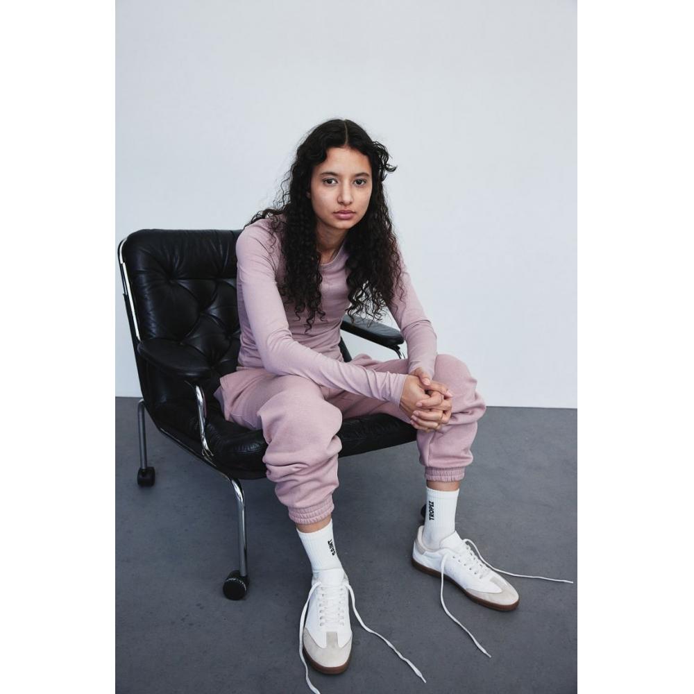 

Топ с длинными рукавами HM пыльно-розовый меланж