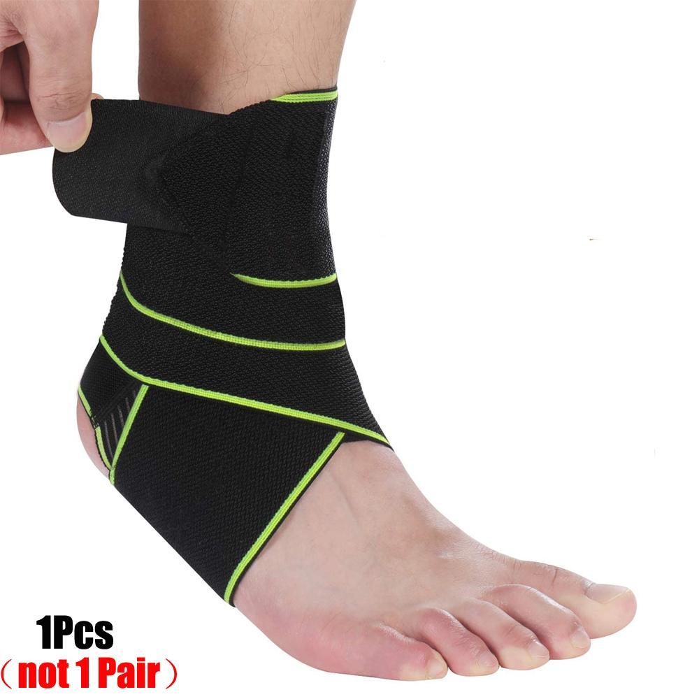 

1PCS Professional Athletic Activities Ankle Strain Wraps Bandages Elastic Ankle Support Brace Protector for Fitness Jogg Practical Use зелений