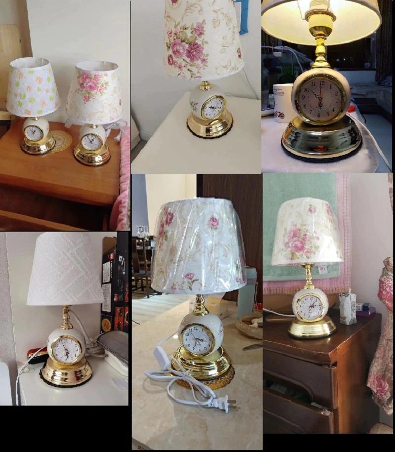 Modern Clock Table Lamp 5 Styles Living Room Lighting Bedroom Elegant Night