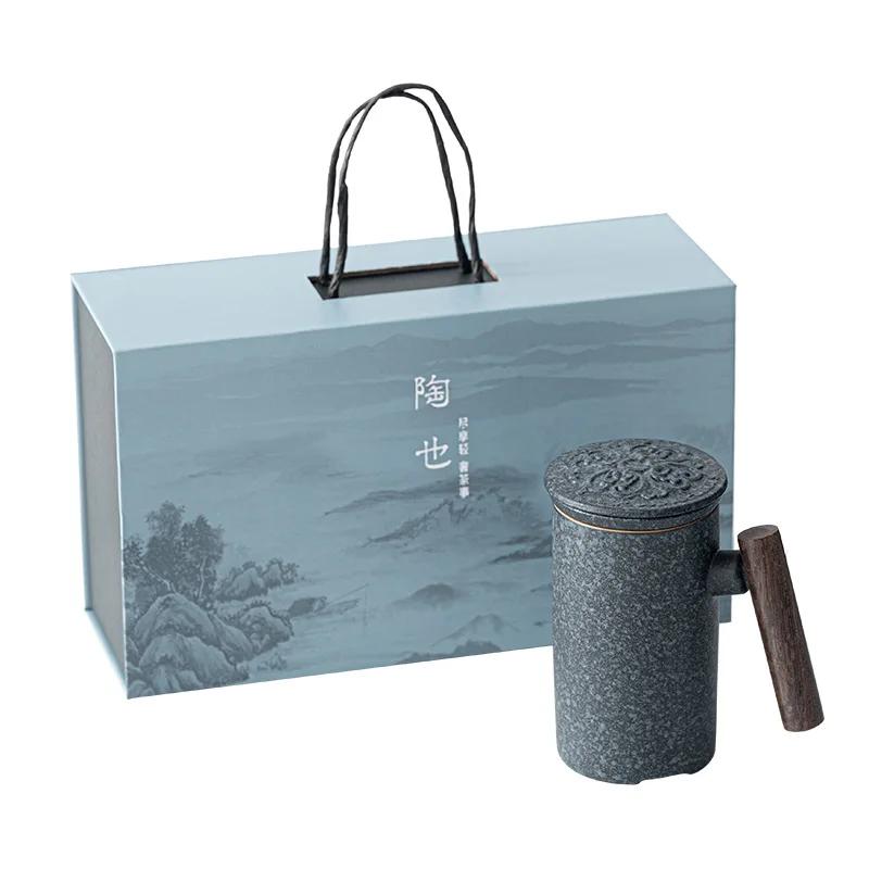 Mug With Lid and Tea Drain Mug for Coffee Business Gift Teaware Cafes Coffe Ceramic Cup Aesthetic Coffee Cups Personalized Gifts