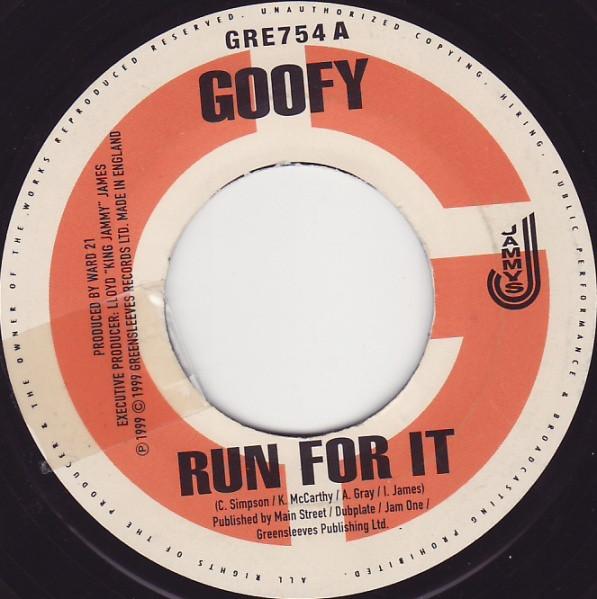 

7inch Record GOOFY RED RAT Run For It Naa Naa GRE754 Greensleeves Re 1999 UK Reggae Ska Dub Used