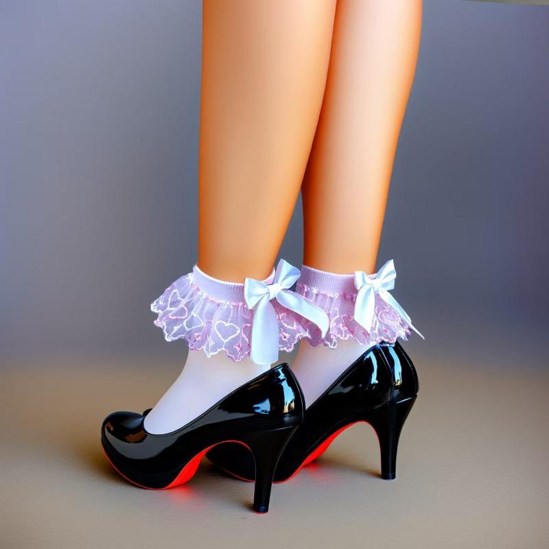 

Летние кружевные носки с бантом, короткие шелковые женские студенческие носки, бархатные, средней толщины, короткие, трубчатые All yards