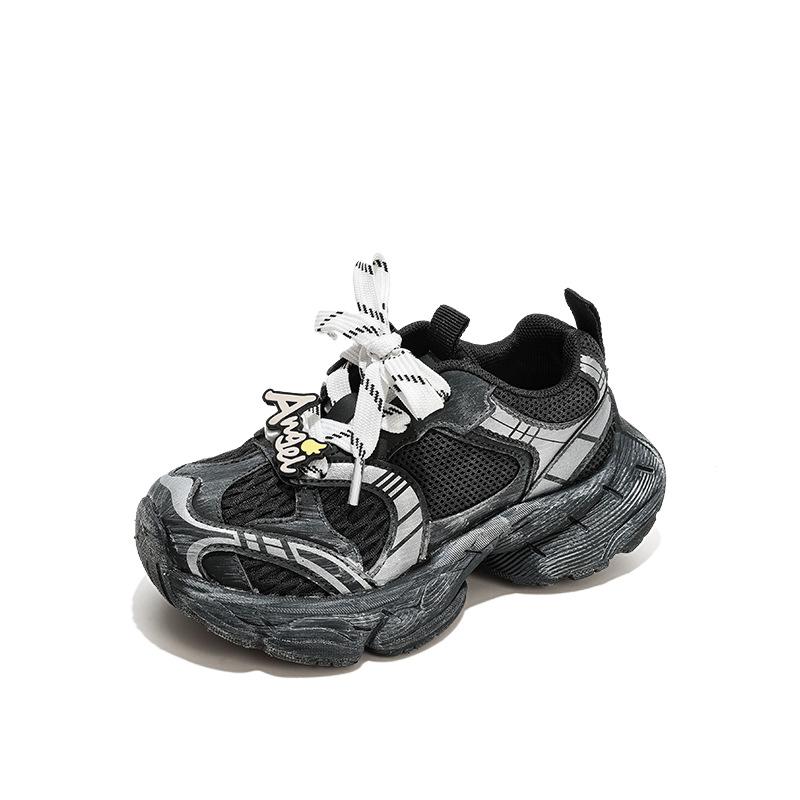 Size 26-37, children's shoes 2025 autumn girls mesh shoes medium and large children's non-slip sports shoes boys' outdoor shoes