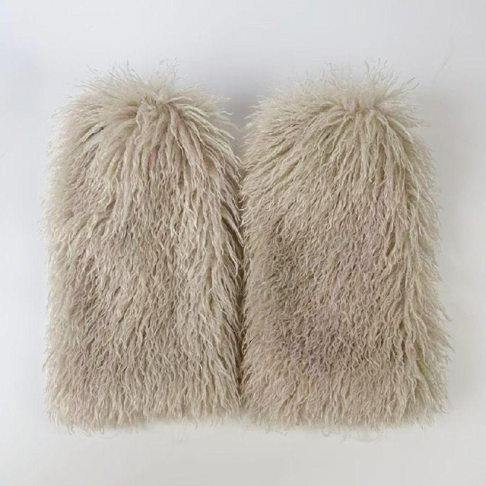 Y2K Curly Furry Leg Warmers 40cm Long Tube Sock Fashion Warm Knee Sleeve Spicy Girls