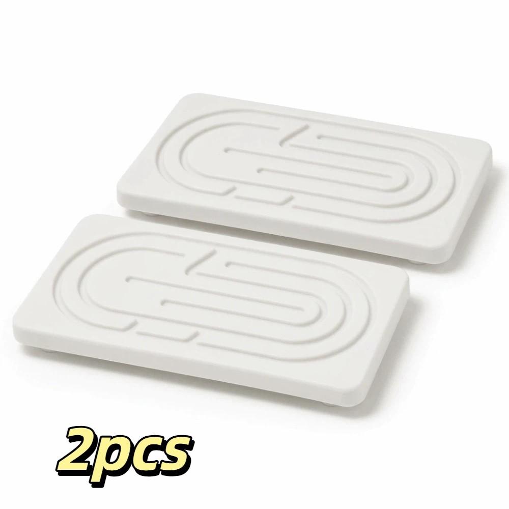 2pcs Absorbent Diatomaceous Earth Tray Set Natural Quick Drying Soap Dish Multi-Functional Diatomaceous Earth Soap box Kitchen
