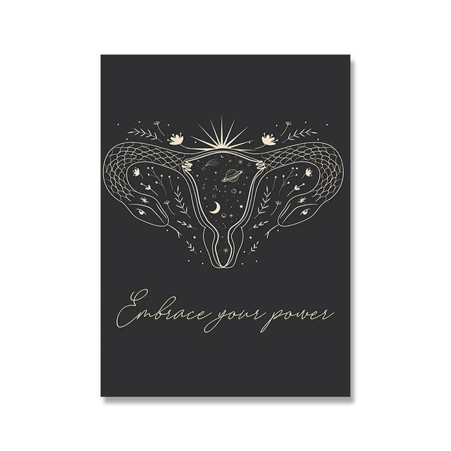 

Бохо Феминистская Языческая Мантра Викканская Настенная Живопись Плакат Принт Абстрактная Змея Девушка Тело Орган Холст Картина Гостиная Домашний Декор 21cm×30cm NoFrame