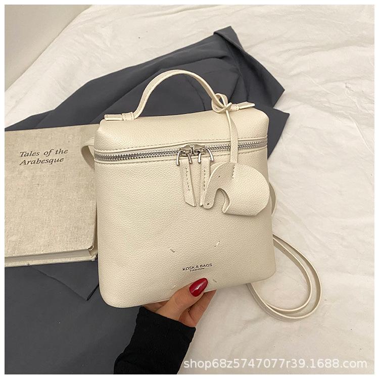 

2025 new lunch box bag simple and fashionable style backpack for women, large capacity niche design, texture casual backpack for women