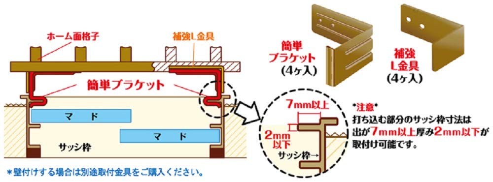 Kawaguchi Giken Security Surface Grille 138cm Wide x 80cm B13808 Measures, G, High, Bronze,