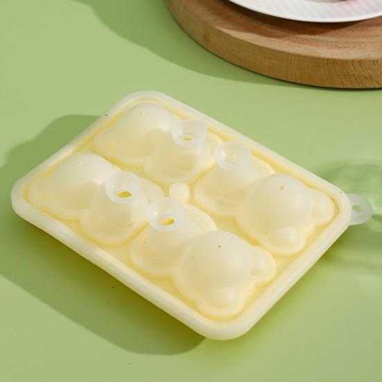 Bear-Shaped Ice Cube Tray Easy-Release Silicone Ice Mold for Freezer Cute Animal Ice Maker for Cocktails Coffee Summer Kitchen Tool