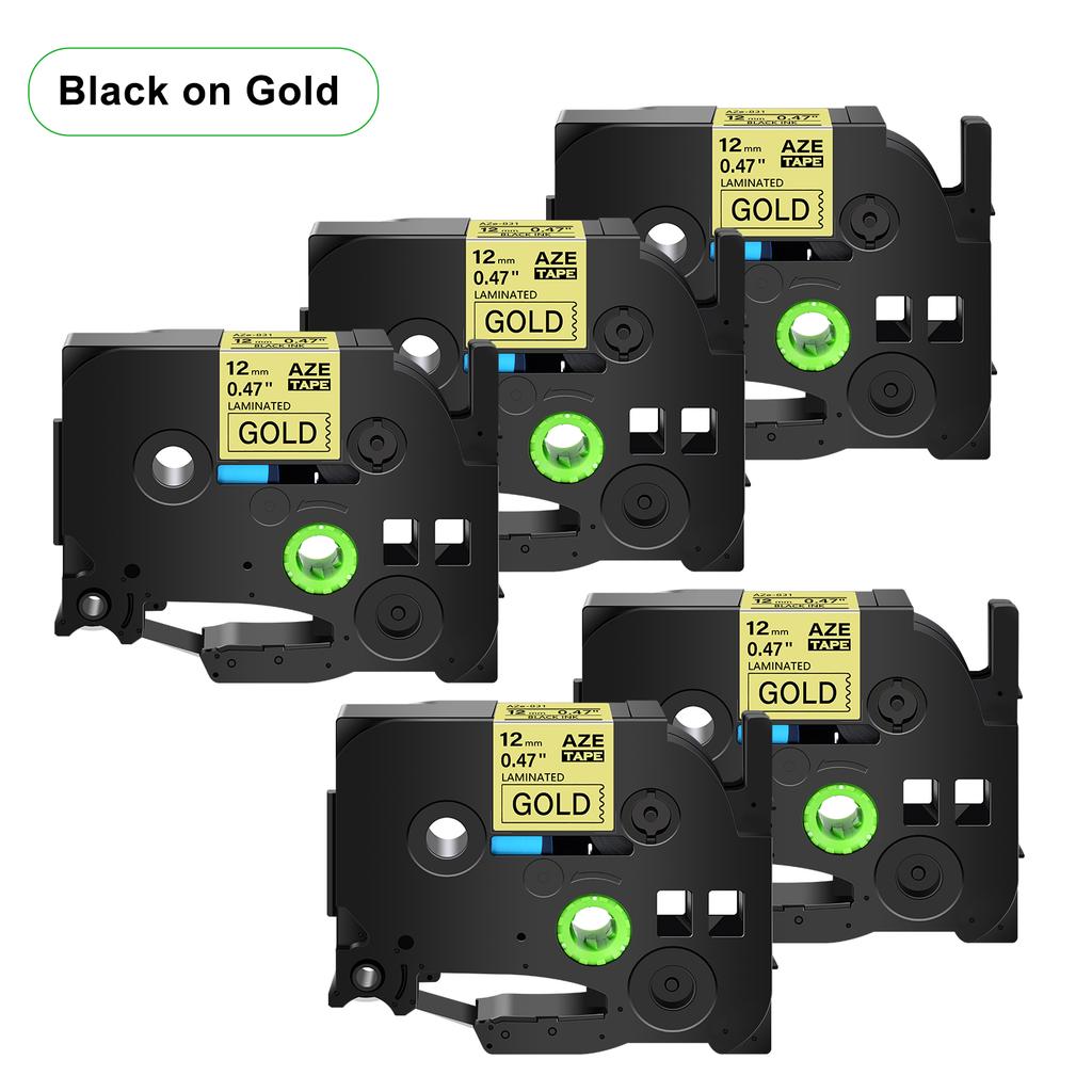 5PCS 231 241 Compatible for Brother Tz TZe-231 Tz-241 Tze-131 631 831 335 Tapes Black On White 12mm Label Tape for P-Touch Maker