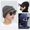 Winter Plush Balaclava Knitted Hat with Zipper Warm Thicken Isor Hats Ear Mask Neckwarmer Cap Outdoor Bicycle Motorcycle Mask