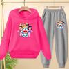 Doraemon Winter Warm Children's Hoodie Set, Casual Sporty Hooded Long Shirt and Long Pants Suitable for Boys Girls Aged 3 To 12