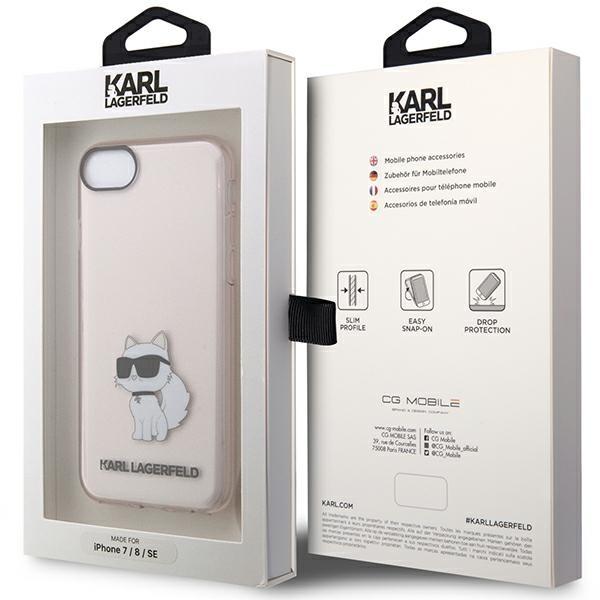 Karl Lagerfeld KLHCI8HNCHTCP iPhone 7/8/SE 2020 / SE 2022 pink hardcase Ikonik Choupette
