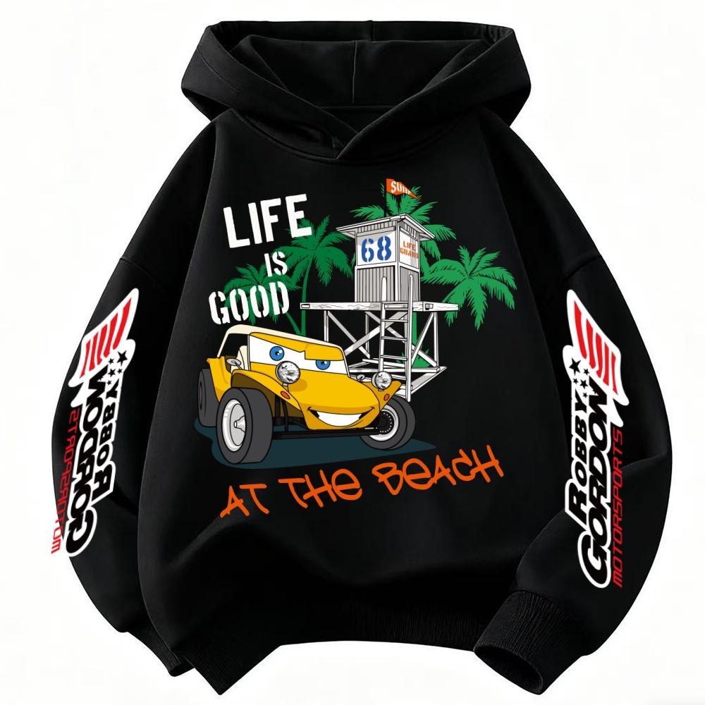 

Мода Автомобили Детская Толстовка с Капюшоном Мальчик Девочка Осень Зима Повседневная Уличная Отпуск Повседневная Свободная Теплая Мягкая Спортивная Одежда 100