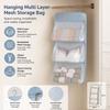 Multi Layer Underwear Hanging Bag Zipper Closure Closet Storage Bag  Wardrobe Organization