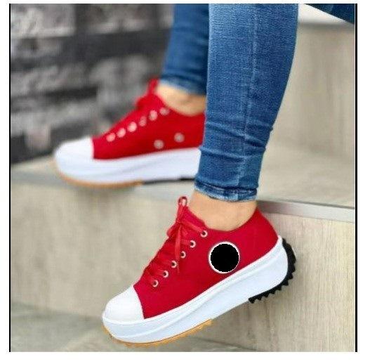 Shoes  Spring and Autumn New Canvas Shoes Breathable High-top Casual  Shoes Thick-soled Lace-up Heightening Shoes