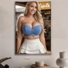 Iron Wall Art Blue Top Skirt Painting Modern Home Decor Living Room Gift