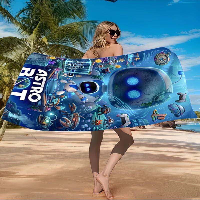 Unterwasser-Abenteuer-Roboter Strandtuch Mikrofaser-Strandtuch, Leicht und Schnelltrocknend, für Sommerreisen, Schwimmbad-Fan Geburtstagsgeschenk