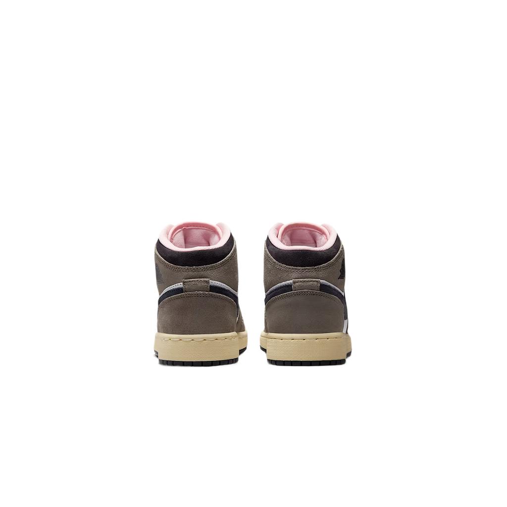 Air Jordan 1 Mid SE GS Tokyo Bio Hack Kids Sneakers Brown White Cave-Stone HQ2014-100
