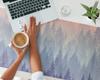 Decorative Desk Mat for Work and Study Misty Forest Panorama 120x60 Cm