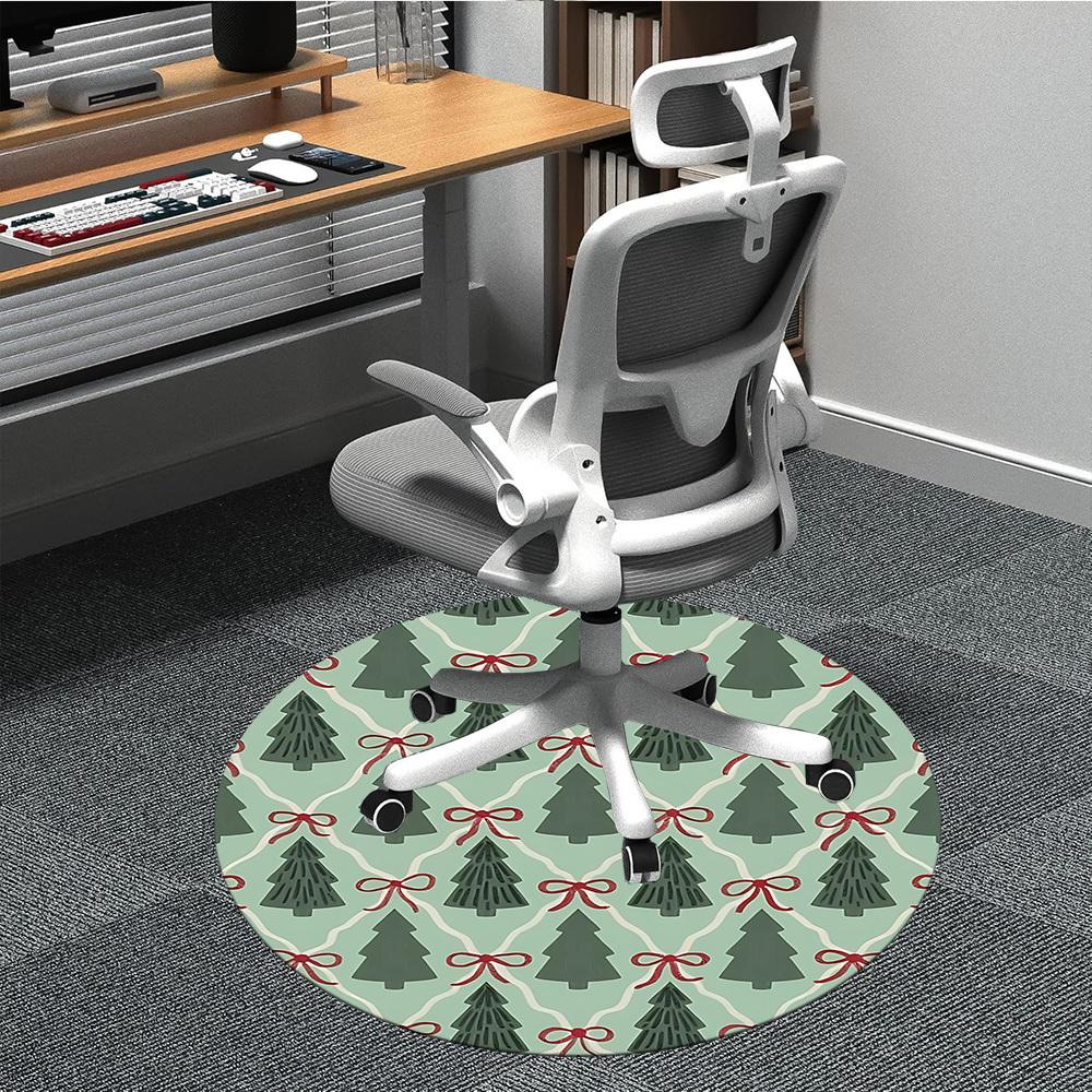 

1pc Christmas Trees Chair Carpet for Office, Non-slip, Soft and Durable Office Rug, Perfect for Office yy251226006 80cm by 80cm