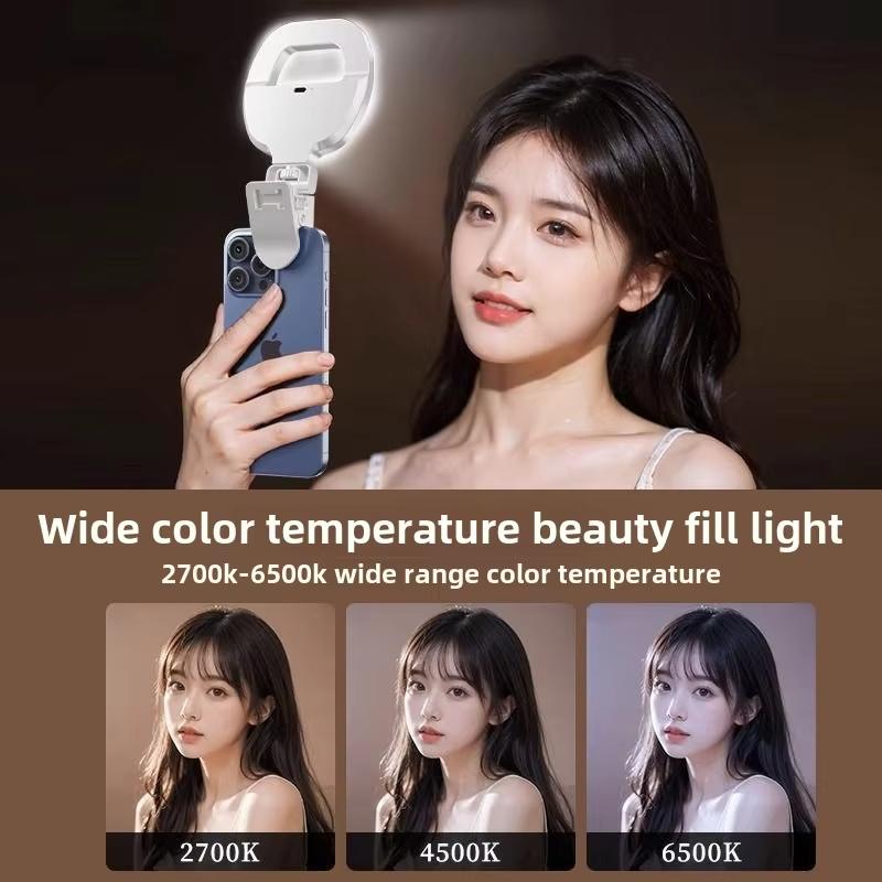 Mobile phone fill light, portable selfie handheld live beauty pocket light,LED beauty light,for all mobile phone cameras