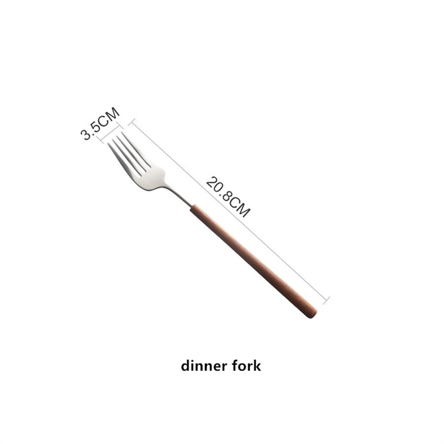 Scandinavian ins pearwood 304 mirror western tableware 304 stainless steel steak knife and fork bento rice spoon three-piece set