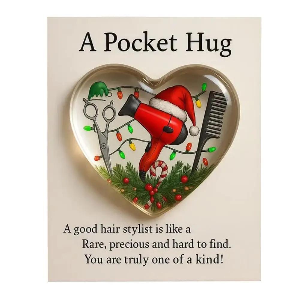 

Hair Styling Tools Heart Shaped Pocket Hug Keepsake Memorial Card Hairdresser Hairstylist Present Gift Appreciation Hair L4S0 красный