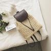 Sommerryggsekk Dame Rattan Straw Bag Casual Hollow Out Dame Vevd Strandveske Ryggsekker Dame Snøring