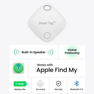 Balise GPS intelligente Bluetooth compatible avec l'application Apple Find My, dispositif de rappel anti-perte pour iPhone, localisateur de remplacement d'étiquette, certifié MFI