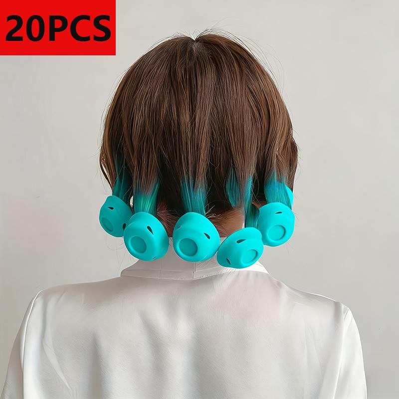20PCS Silicone Hair Curler Mushroom Hair Curler Bell Hair Curling Artifact Lazy Hair Curler синий