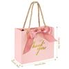 20/30/50pcs Thank You Gift Bags Reusable Paper Party Bags with Handles Gold Bow Ribbon Mini Pink Party Favor Bags for Birthday