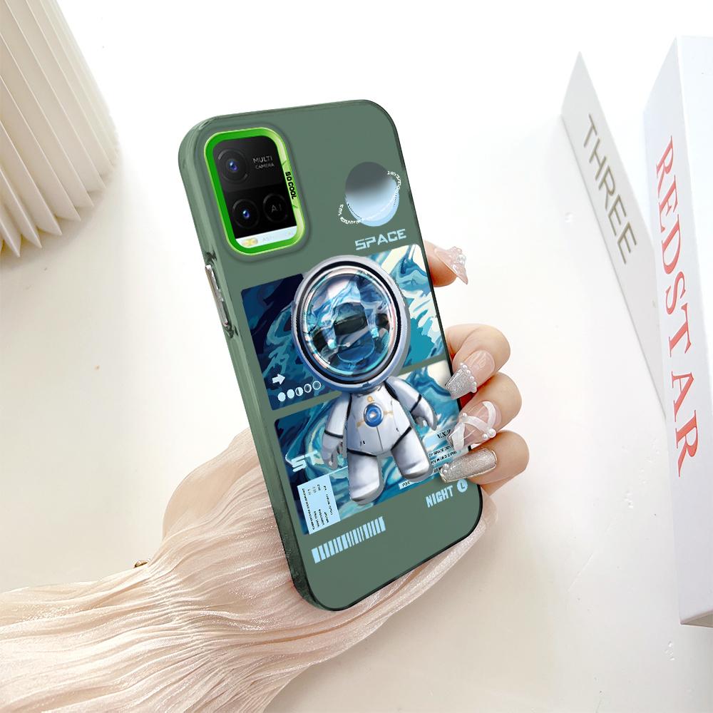 Malovaný Vzor Barevný Stříbrný Oboustranný Tvrdý Kryt Nárazuvzdorný Proti Pádu Pouzdro na Telefon pro Vivo