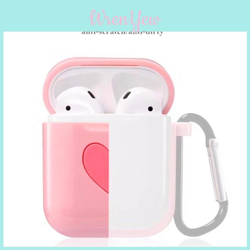 Stylish Love Heart Shock Proof Silicon Case For Airpods With Multi-function Design