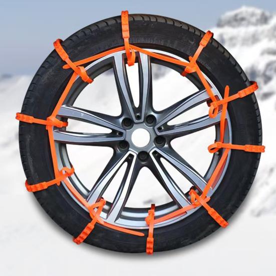 10Pcs Universal Anti-Skid Snow Tire Chains Easy Install Reusable Anti Snow Chains Ice-Breaking Traction Cables